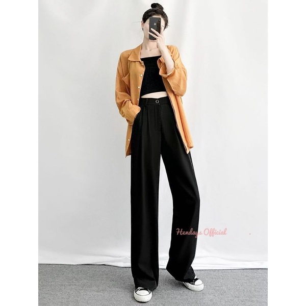 Highwaist Kulot Loose Pants Trousers Wanita - Celana Anti Kusut  - Celana Kantor Formal / Casual 332/662