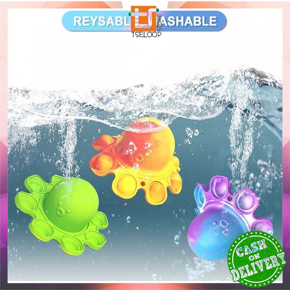 OFM-M131 Mainan Pop It Gurita Mini Fidget Toys Octopus Doll Gantungan Pop It Ubur Ubur Mainan Mandi