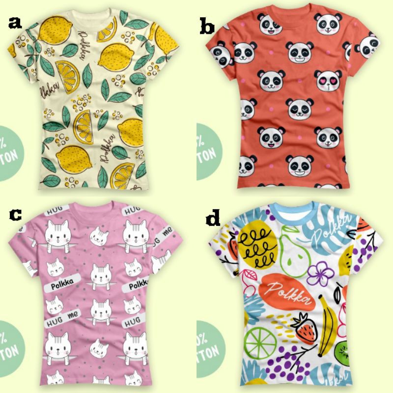 KAOS ANAK CEWE LENGAN PENDEK PRINTING