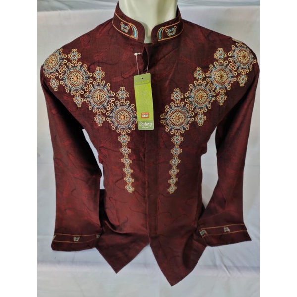 baju koko bordir lengan panjang
