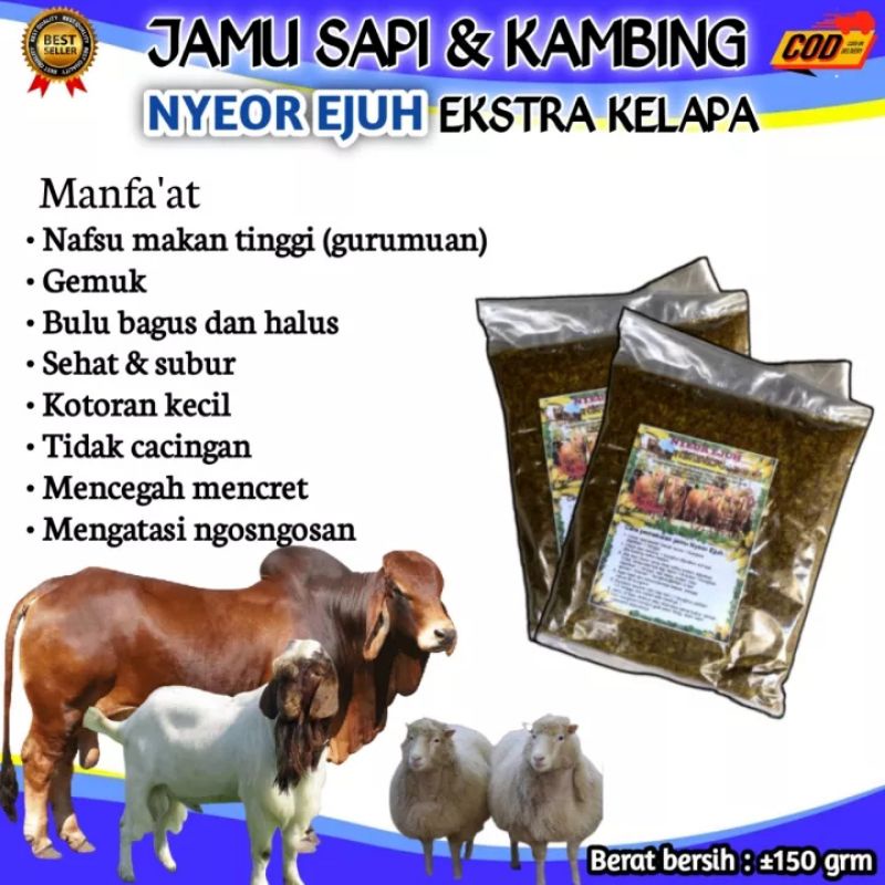 Jamu Sapi & Kambing Penambah Nafsu Makan Jamu sapi penggemuk jamu sapi lahap makan jamu sapi cepat g