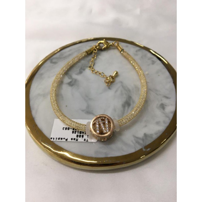 Gelang liontin huruf N emas kuning kadar 375 - PESANAN ibu Nani istri Otong Gunawan - SUBANG