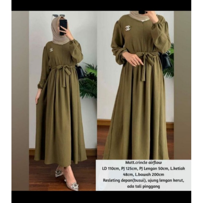 MIDI DRESS RAYON CRINGKLE AIRFLOW KEKINIAN BUSUI