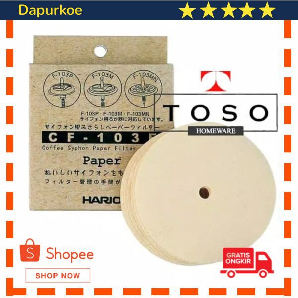 Murah HARIO Paper Filter for Hario Syphon (CF-103E) Kertas Saring Syphon Keren