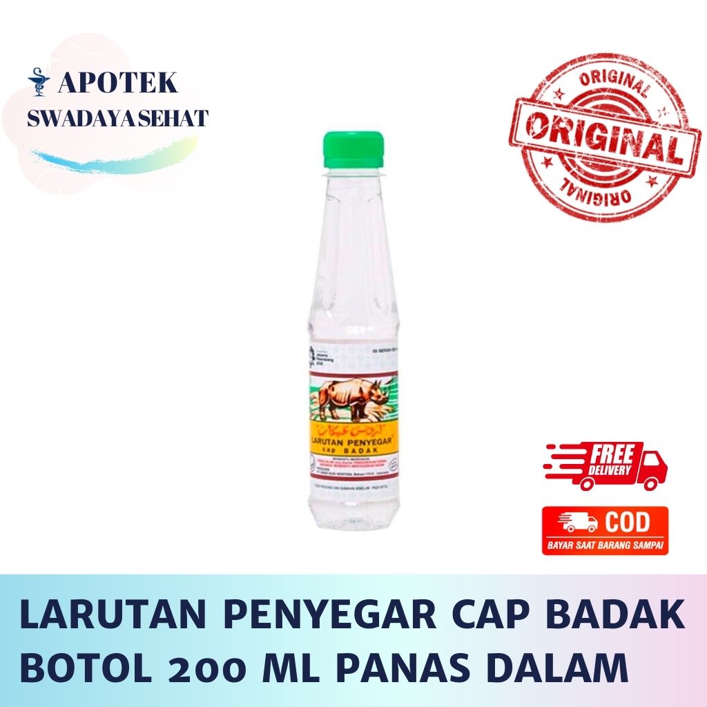 LARUTAN PENYEGAR CAP BADAK Botol 200 ML - Meredakan Panas Dalam Demam Sariawan Sakit Tenggorokan Susah BAB Sembelit Menyegarkan