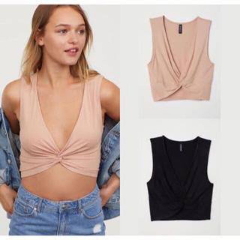 Divided ByH&M Knit Top Crop Wanita women Original