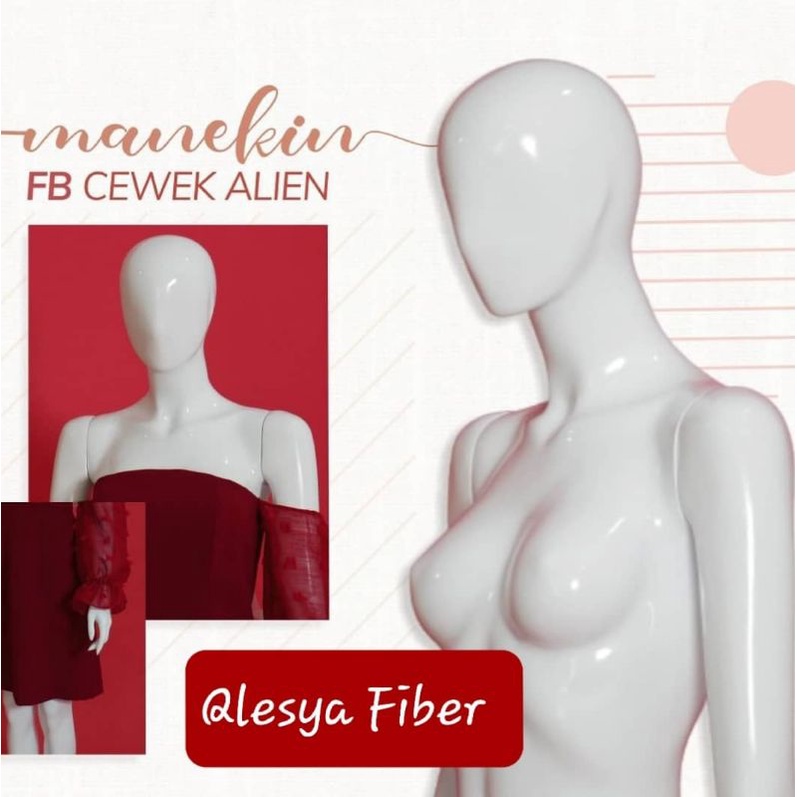 Patung Manekin Full Body Cewek Fiberglass warna PUTIH