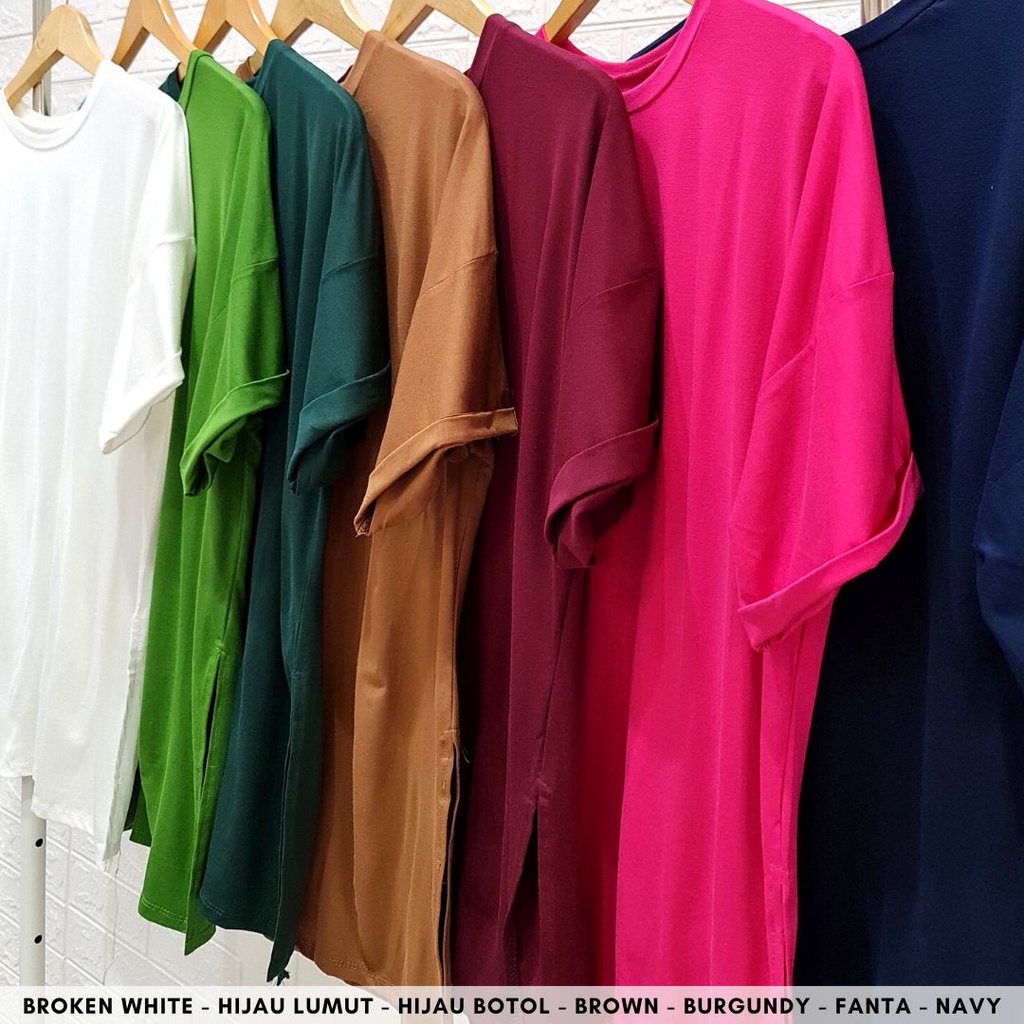 3962 kaos basic oversized slit bigsize kaos polos bubble besar s-xxl