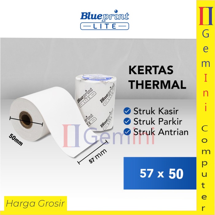 

KERTAS STRUK PRINTER THERMAL KASIR EDC 57 X 50 57X50 MM CORELESS