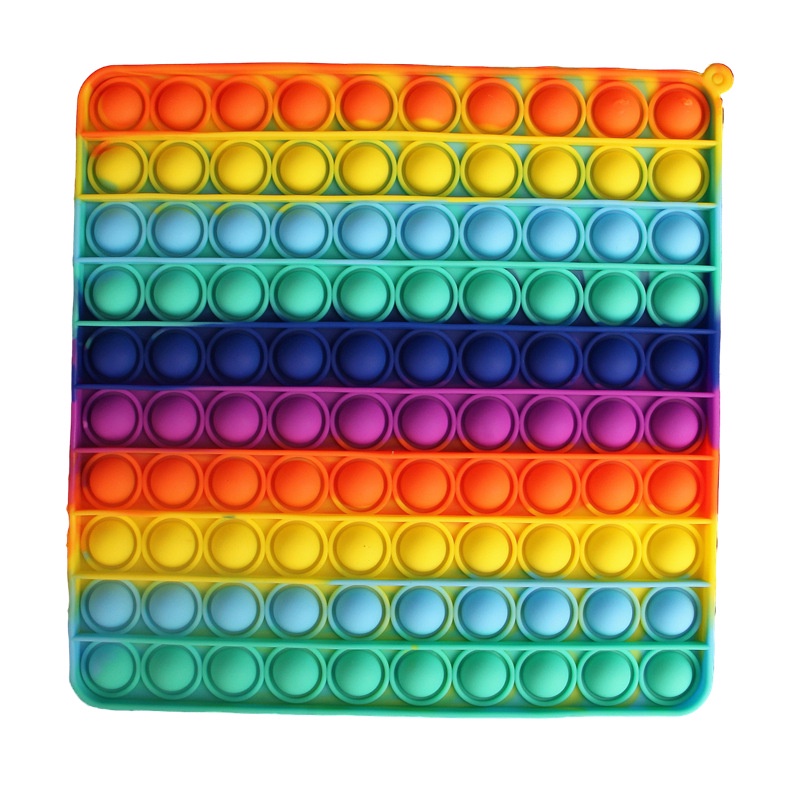 20 Cm Big Size Silicone Rainbow Pop It Fidget Toy Foxmind for Child Educational Push Bubble Figet Toys Simple Dimple