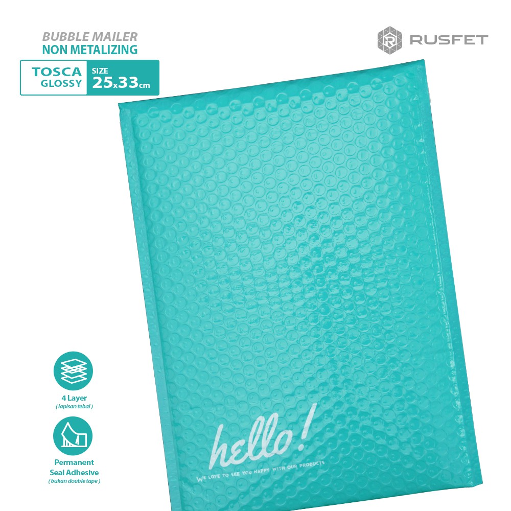 PLASTIK BUBBLE MAILER / AMPLOP BUBBLE PREMIUM TOSCA - SECURITY BAG RUSFET 25X33