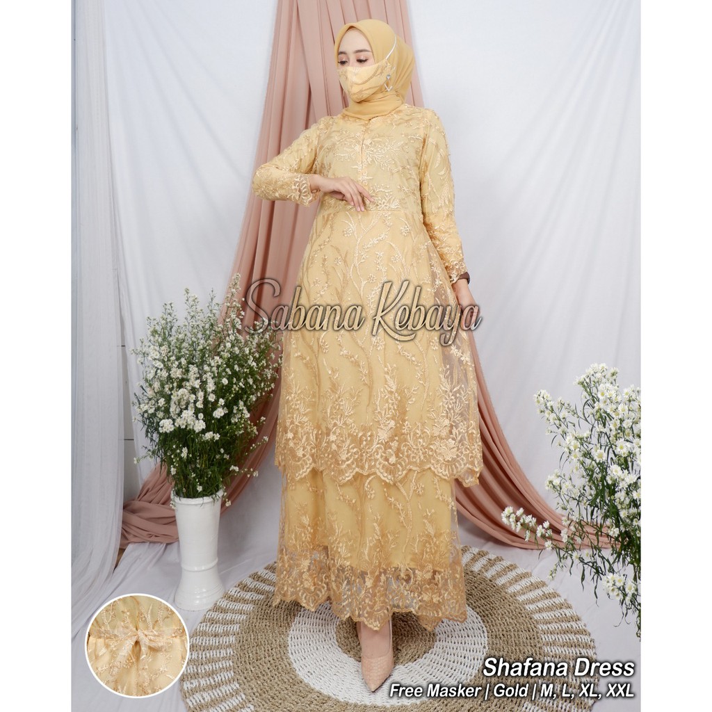 PROMO LONG GAMIS TULLE MUTIARA BORDIR / GAMIS PESTA / GAMIS BUSUI