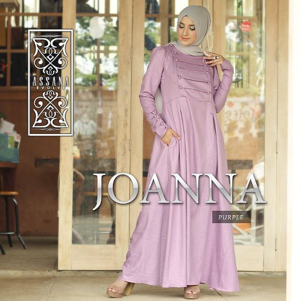 Baju Original Joanna Maxi Dress Muslim Modern Panjang Hijab Fashion Perempuan Casual Gamis Pakaian