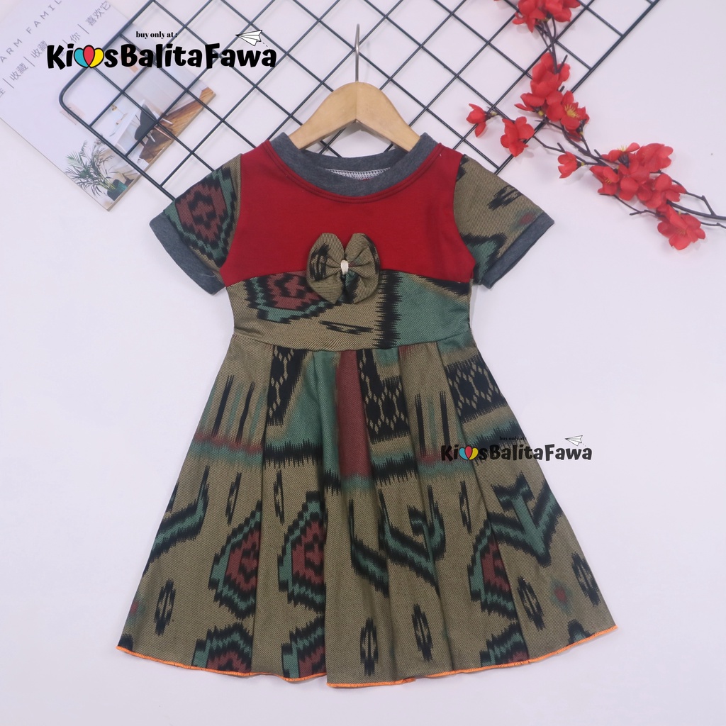 (BATIK) Dress Kelly uk Bayi - 6 Tahun / Baju Pesta Anak Perempuan Dres Gaun Murah Cewek Harian Motif