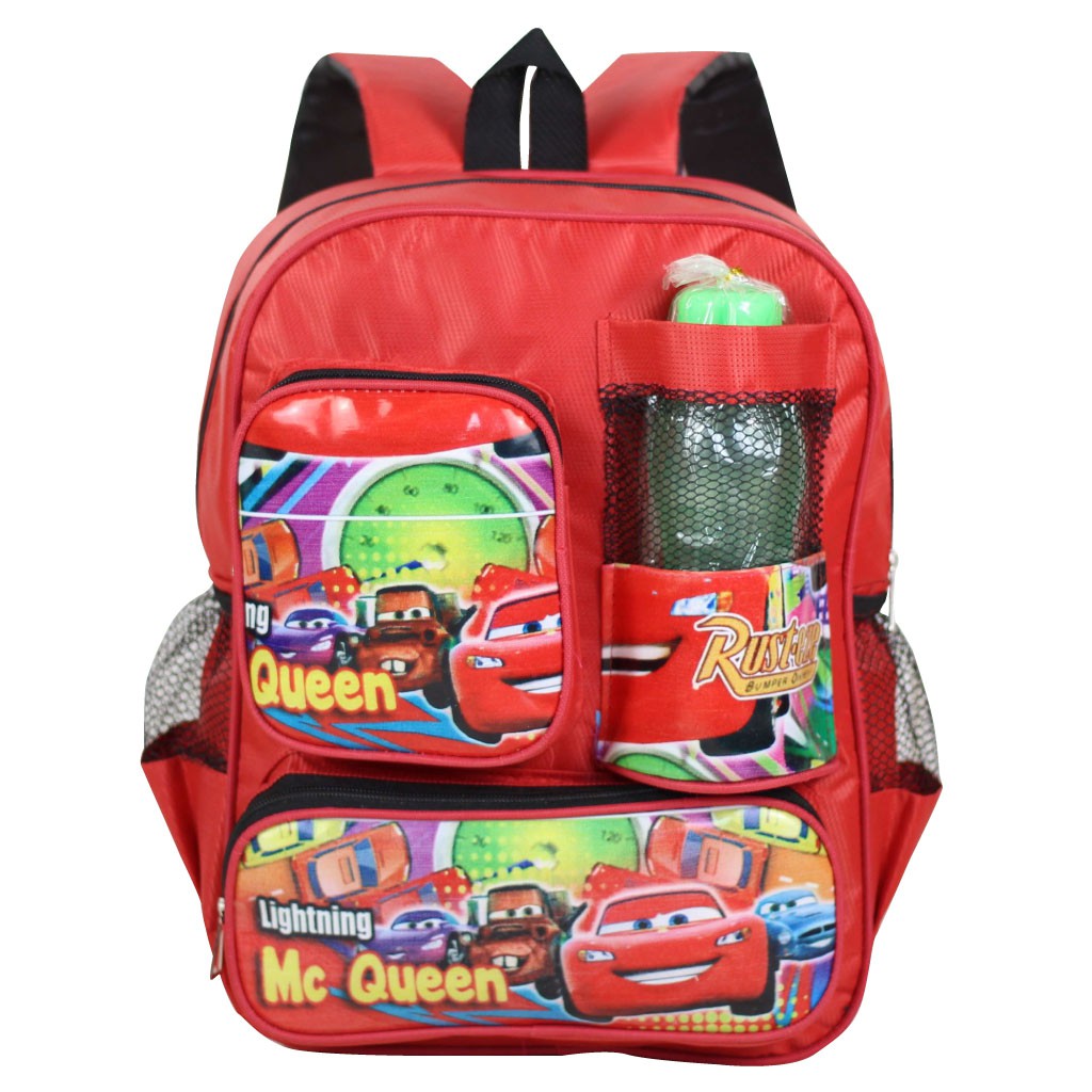 Ransel Anak Sd Bonus Botol Minum Karakter Cars Tas Bagus Tas Kids Merah Keren Kuat