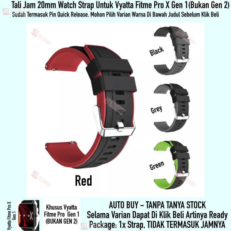 SSR Watch Strap Vyatta Fitme Pro X Gen 1 (BUKAN Gen 2) - Tali Jam 20mm Rubber Silikon Sporty