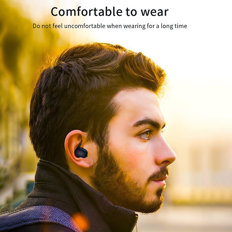 Headset Bluetooth Full Bass Tws Wireless Earphone  Noise Cancel With Microphone Untuk Android IOS