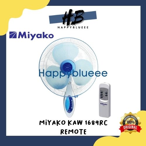 MIYAKO KIPAS ANGIN DINDING + REMOTE KAW 1689RC / KAW1689RC