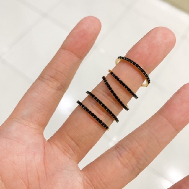 cincin listring mata hitam emas asli kadar 8k 375