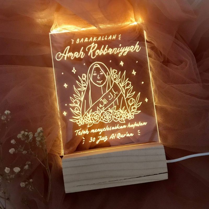 standing akrilik lettering + line art A6, LED, acriliic line art + lettering LED HANDMADE GIFT