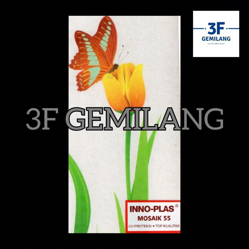 Fiber Plastik Penutup Pagar INNOPLAS 55 Motif Tulip Meteran