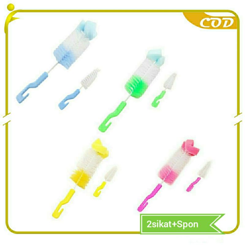 Sikat Botol Susu Bayi + Free Sikat Dot Pembersih Botol Susu 2in1 Baby Bottle &amp; Nipple Brush