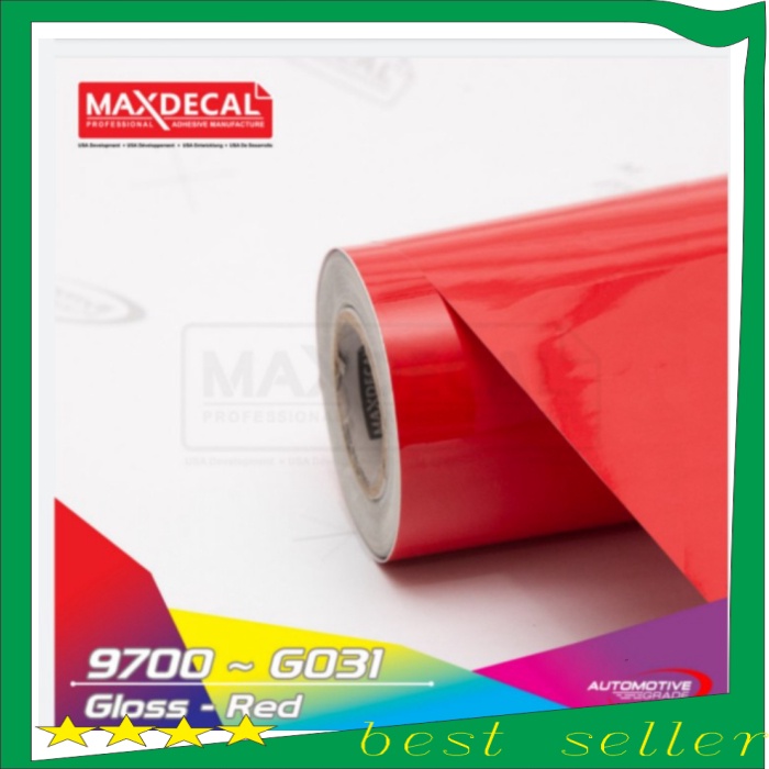 STIKER SKOTLET MOTOR 1 ROLL STIKER MOBIL MAXDECAL L 45CM X P 15 METER - Merah