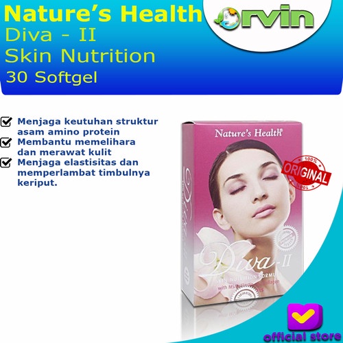 Terbaru Natures Health Diva II Skin Nutrition 30 Softgel | Nutrisi Kulit