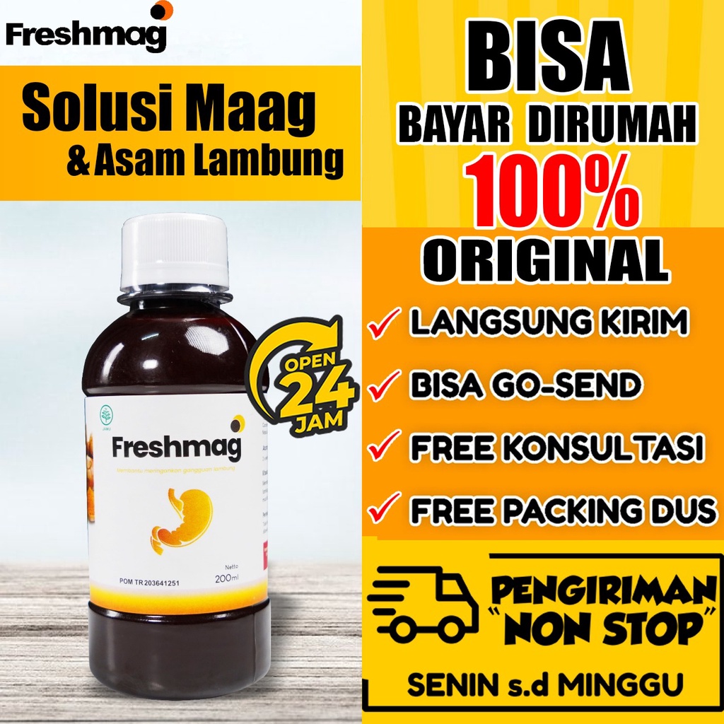 Freshmag | Paket Kronis 3 Botol - Fresh Maag Presmag Original Solusi Asam Lambung Magh Maag Kronis Gerd Mual Lancarkan Sirkulasi Darah &amp; Pencernaan Tingkatkan Nafsu Makan Isi 200ml