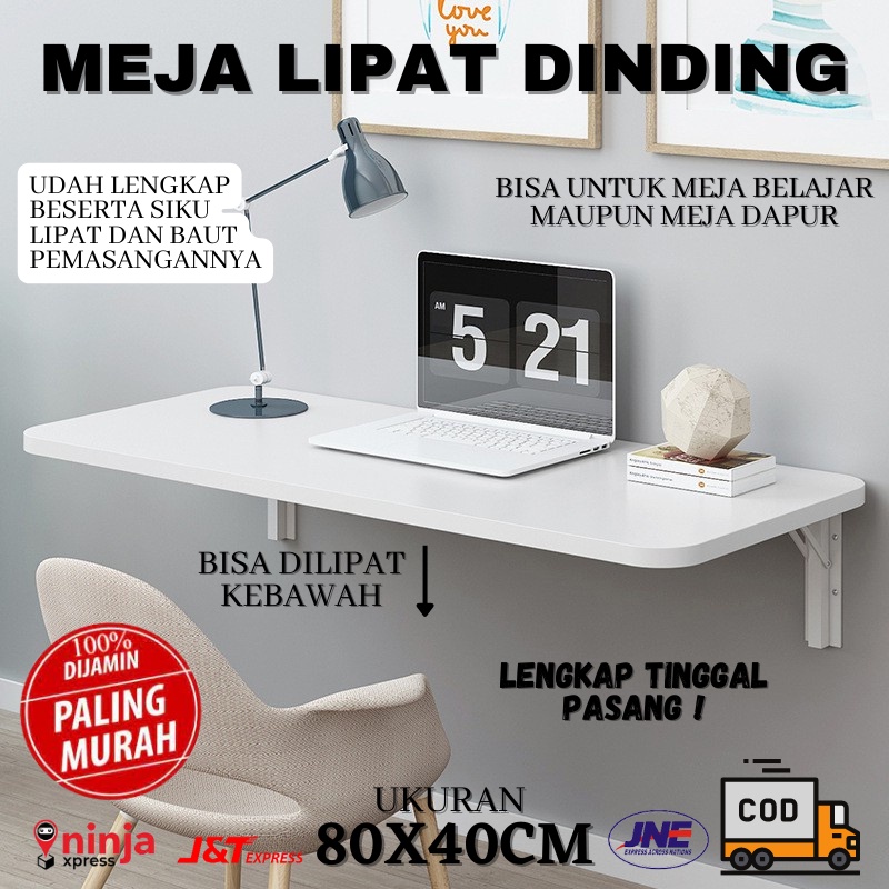 Jual MEJA SIKU LIPAT Dinding Meja Belajar Ambalan Tempel Braket Besi ...