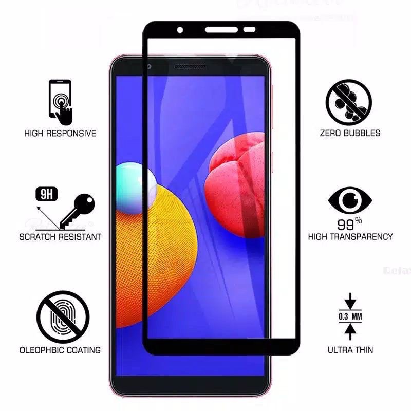 tempered glass full samsung A01 A02S A01 core A11 A12 anti gores ullem Hp dan fullayar