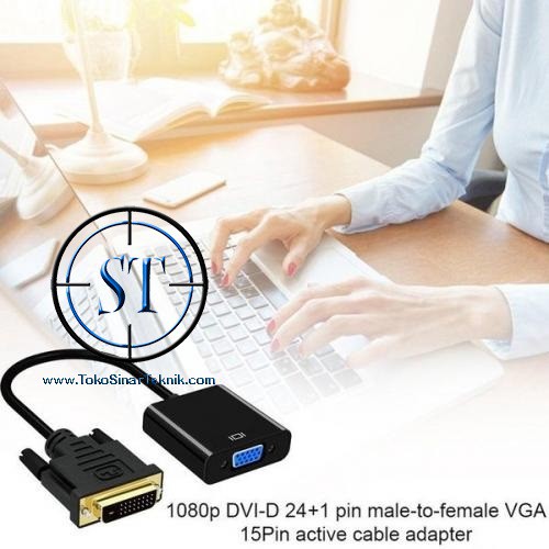 DVI-D 24+1 to VGA HDTV Converter Adapter Monitor Cable DVI TO VGA