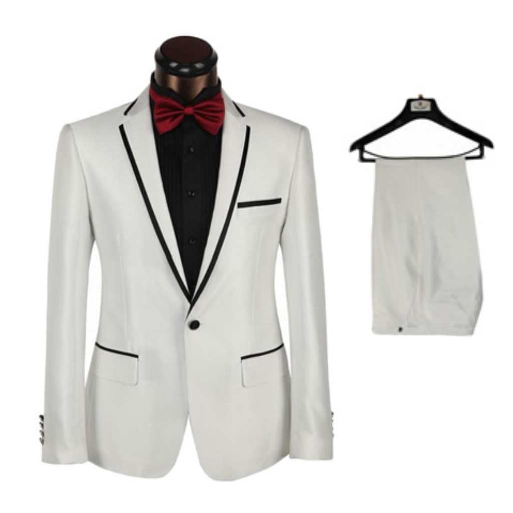 Jas Pria - Jas Pengantin Warna Putih - Setelan Jas Pria + Celana