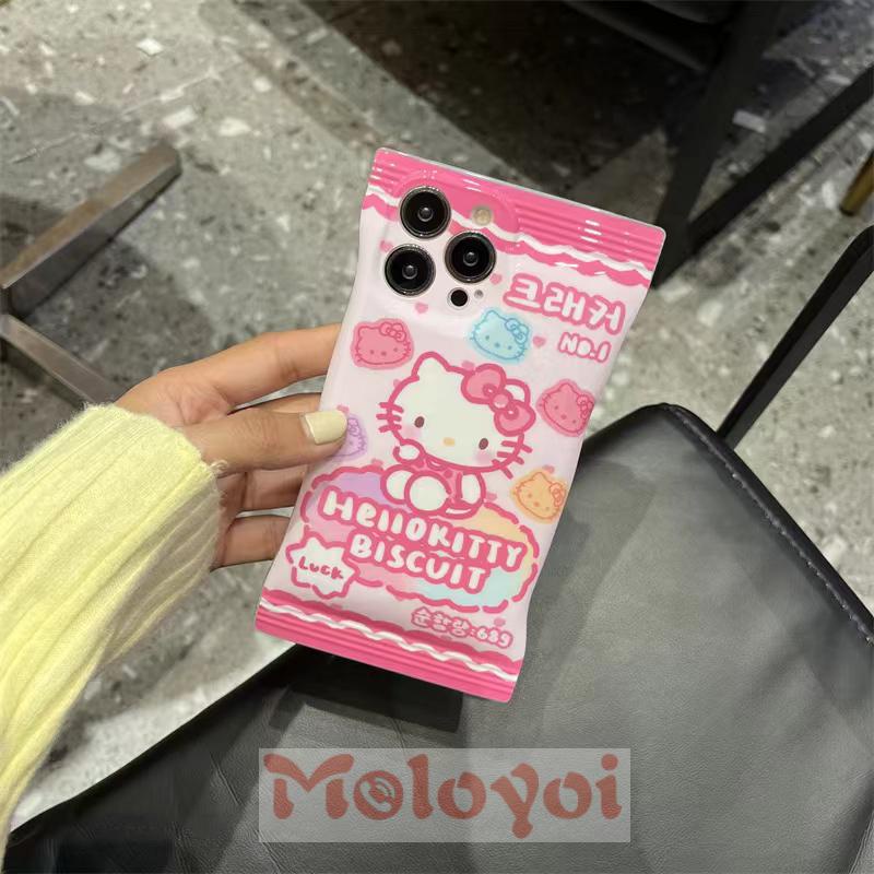 Soft Case Pelindung Kamera Motif Kartun Hello Kitty Biskuit Untuk iPhone 11 12 14 13 Pro Max XR 8 7 6 6s 14 Plus 11Pro Max X XS Max SE 2020