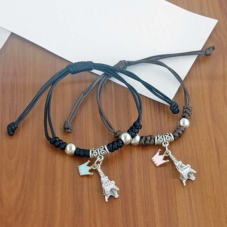 S156 Kerajinan Gelang wanita hip hop Menara Pasangan Gelang