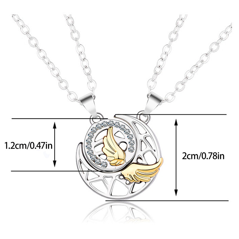 Fancyqube 2pcs / Set Kalung Liontin Matahari Bulan Untuk Hadiah Valentine