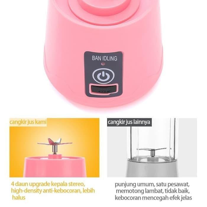 PORTABLE BLENDER DENGAN 6 MATA PISAUBLENDER JUICER MINI PORTABLE SHAKE TAKE BLENDER-RTG 005