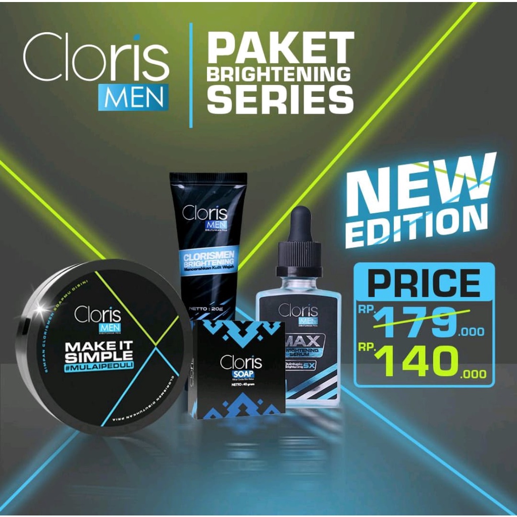 Clorismen Brightening Series - Paket Clorismen Pemutih Wajah &amp; Memudarkan Bekas Jerawat