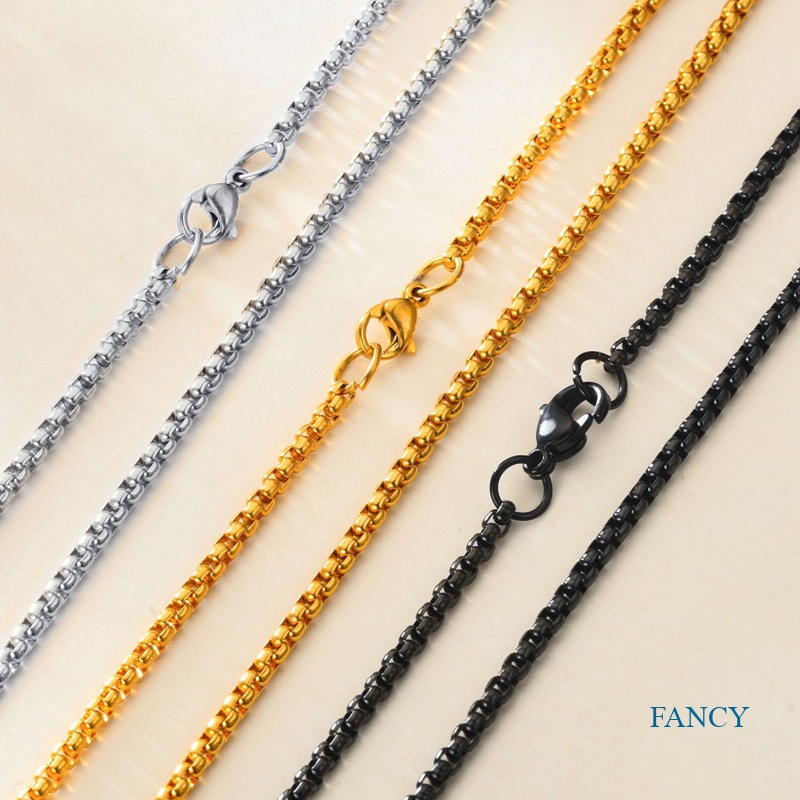 1pc Kalung Rantai Bahan Stainless Steel Untuk Pria / Wanita