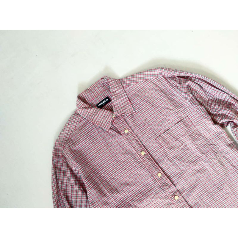 Kemeja Flannel UNIQLO Gingham Original second