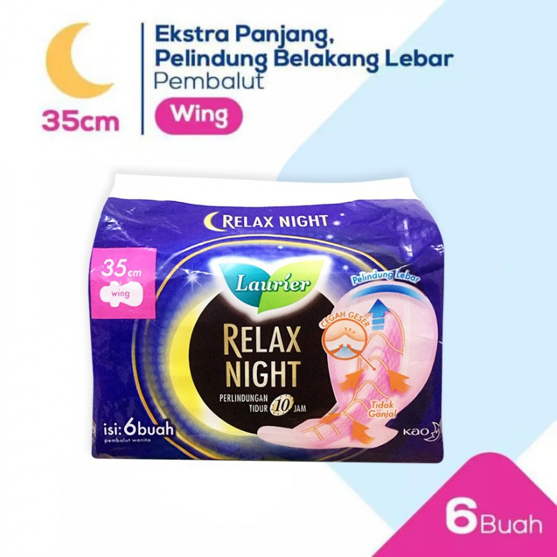 Laurier Relax Night Wing Pembalut Wanita 35cm - 6S