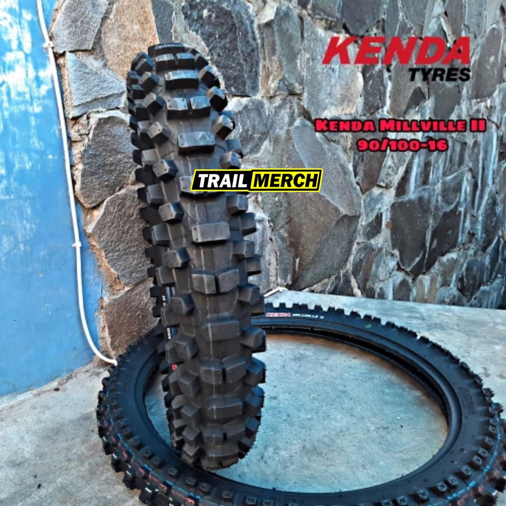 Ban KENDA TRAIL 90 100 ring 16 TRIL MILVILLE 2 k785 BL Belakang Cross 90100 RING16 BL 9010016 TIRE