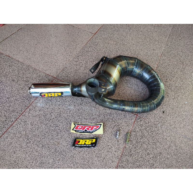 Knalpot Vespa Racing kanan Pendek DRP Racing Muffler