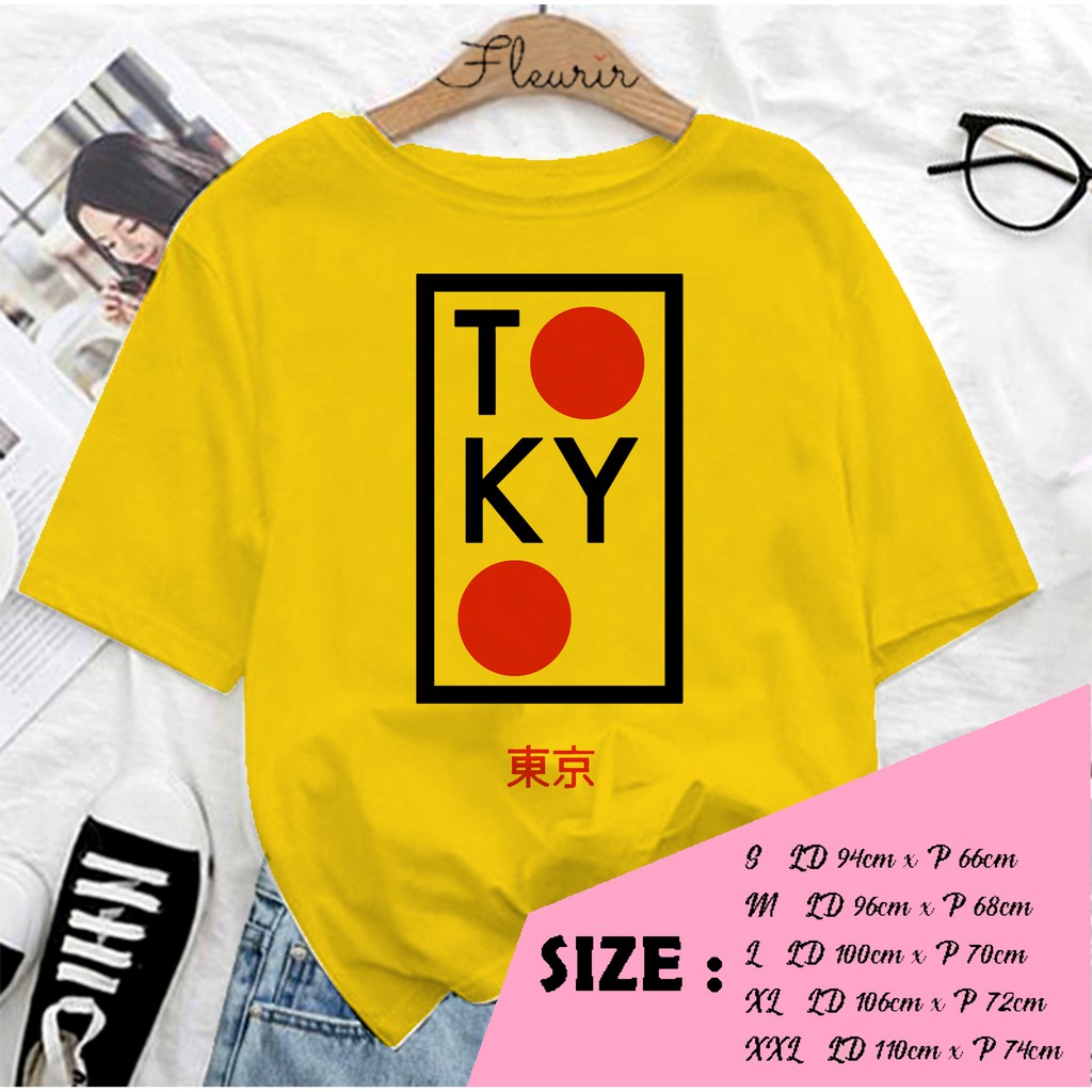 FLEURIR - KAOS TOKYO WANITA DEWASA LENGAN PENDEK TUMBLR TEE UNISEX