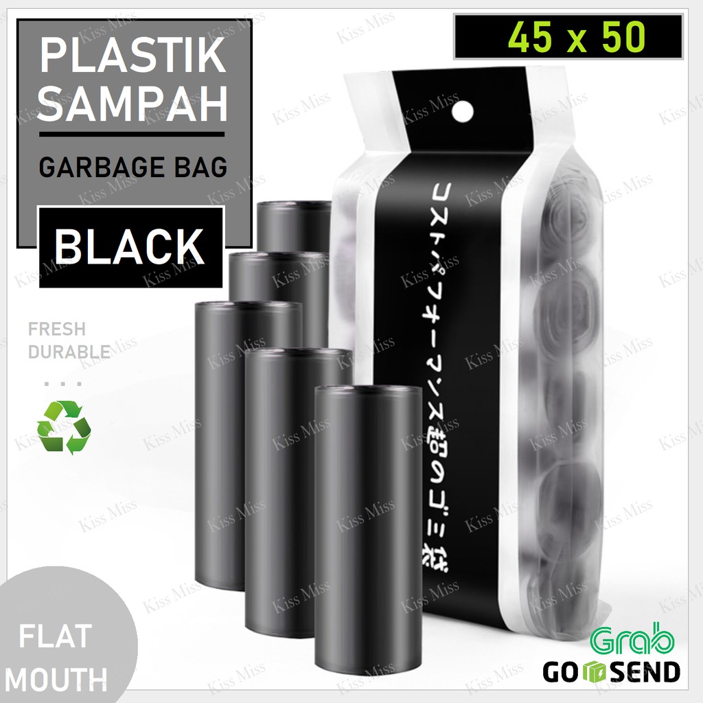 TRASH BAG - BLACK - 45x50 - Kantong Plastik SAMPAH TIPIS - GARBAGE ROLL - Plastik Ramah Lingkungan