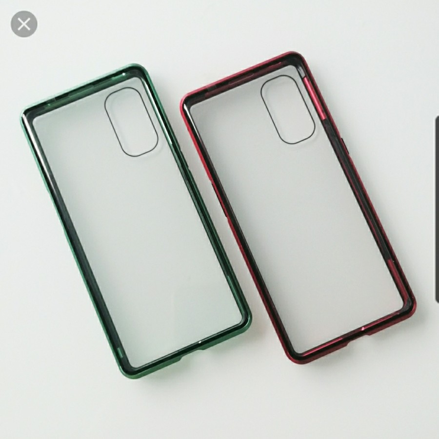 Case Magnetic DEPAN BELAKANG Oppo Reno 4 / Reno 4F / Reno 4 Pro Double Side Glass