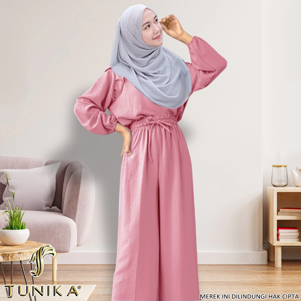 Baju Setelan Wanita Kekinian - One set Wanita - Setelan Tunik - Set Rubas - Tunika-Set Rubas Dusty