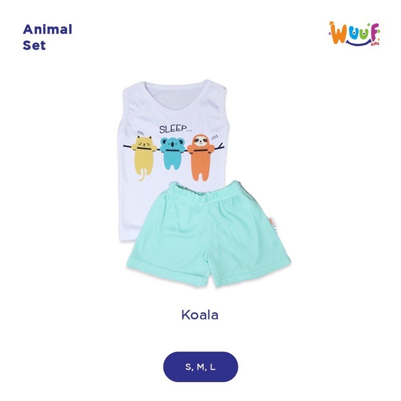 Setelan Kutung/Setelan Singlet Bayi/Anak Motif Animal (WUUF KIDS)