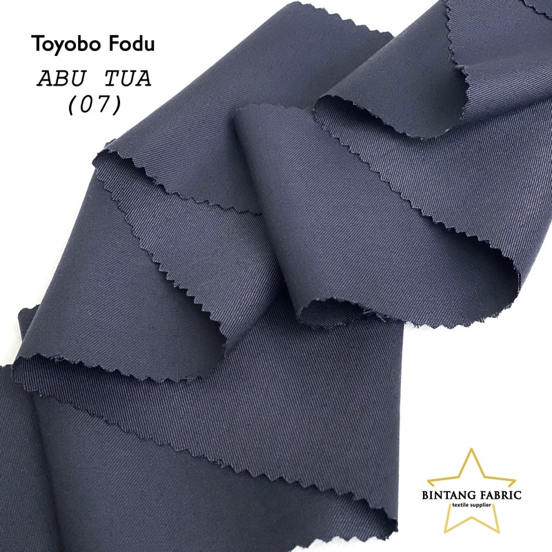 Bahan Kain Katun TOYOBO FODU 1 meter-Abu Tua