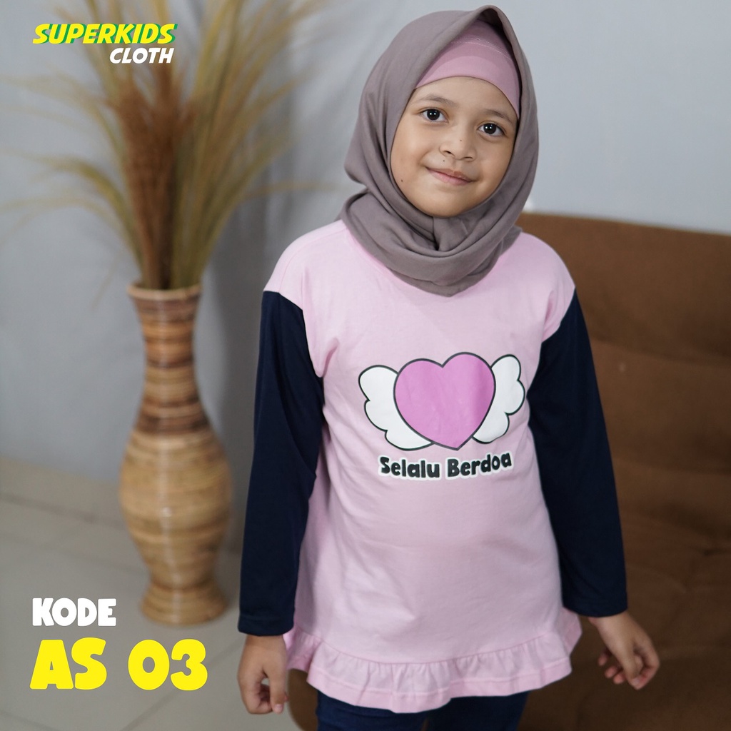 BAJU ANAK PEREMPUAN / KAOS ANAK PEREMPUAN / PAKAIAN ANAK CEWEK KAOS ANAK PEREMPUAN LENGAN PANJANG ANAK SHOLEHAH ECER GROSIR SUPERKSIDCLOTH 1 - 11 TAHUN